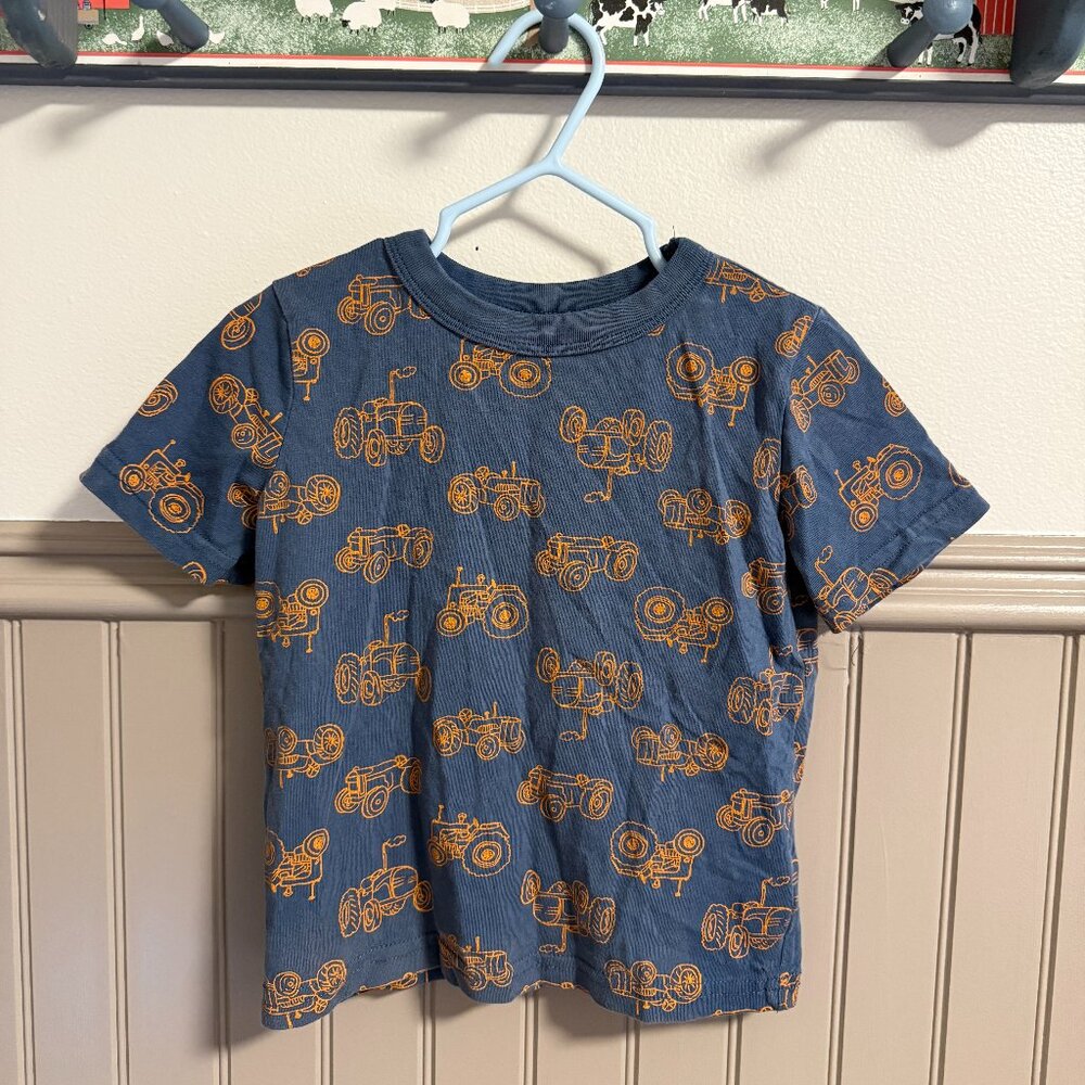 Joe Fresh Short-Sleeve | 2T | Blue with Orange Tractors